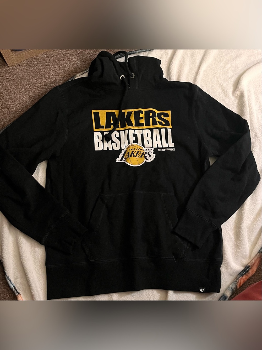 Los Angeles Lakers Black Pullover Hoodie - 47 Brand